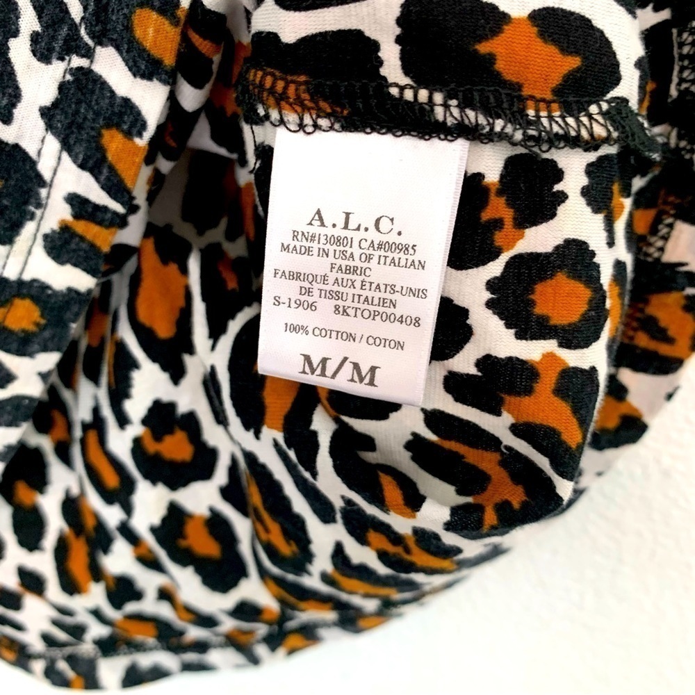 A.L.C. Bambina Leopard Print Tissue T-Shirt size medium - Picture 5 of 5